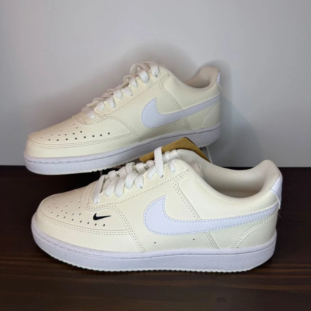 Nike Court Vision Low NN Next Nature Pale Ivory White Sneakers Womens 6.5 NEW